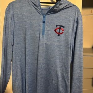 Antigua Blue Hoodie with Logo